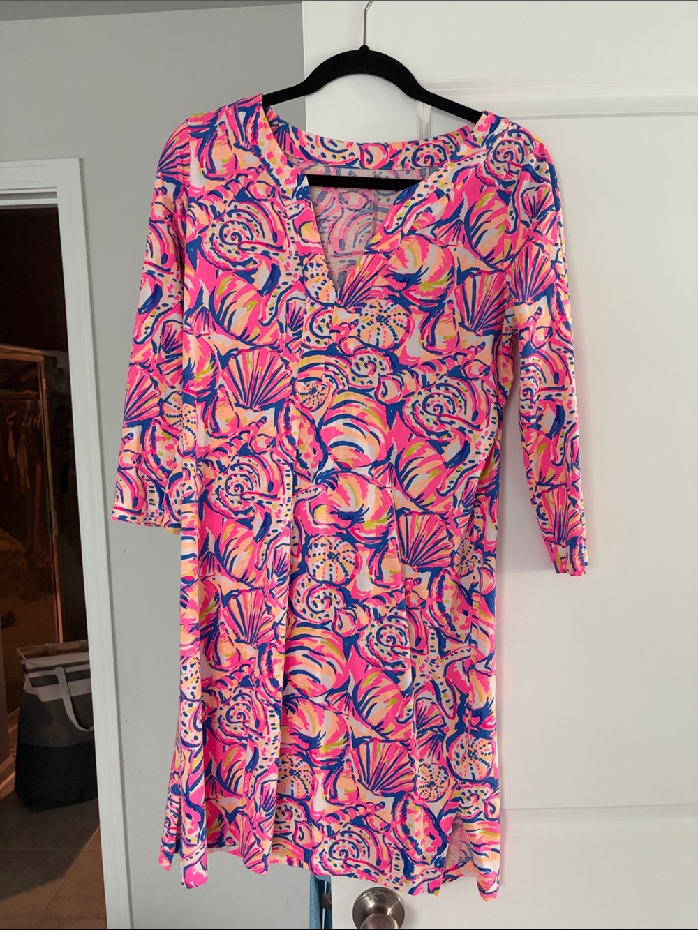 Lilly Pulitzer Pink & Blue Printed Midi Dress